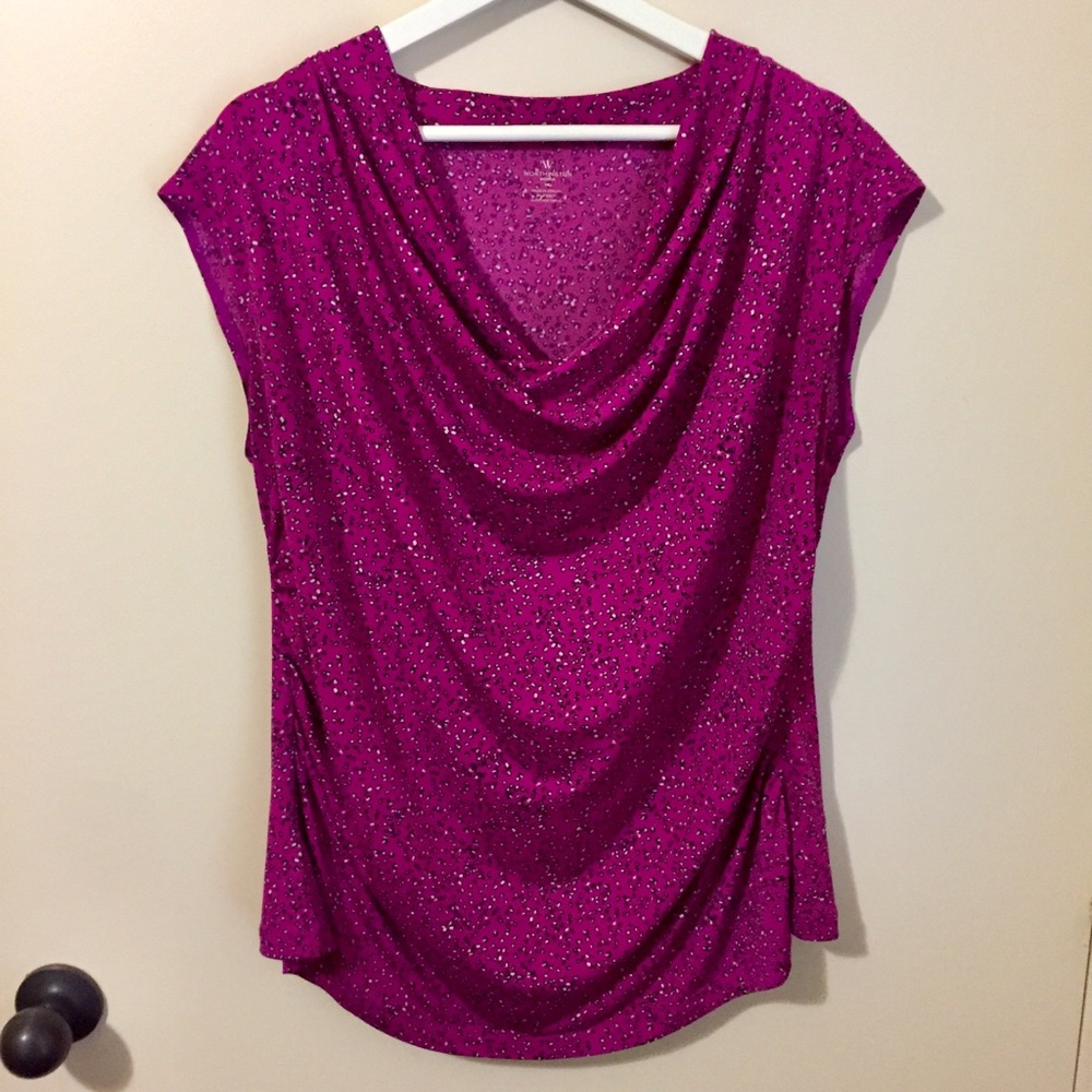Worthington Magenta Animal Print Top sz 1X